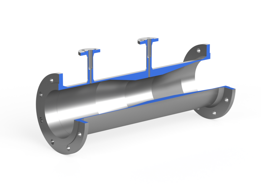 Graphic model of machined venturi tube